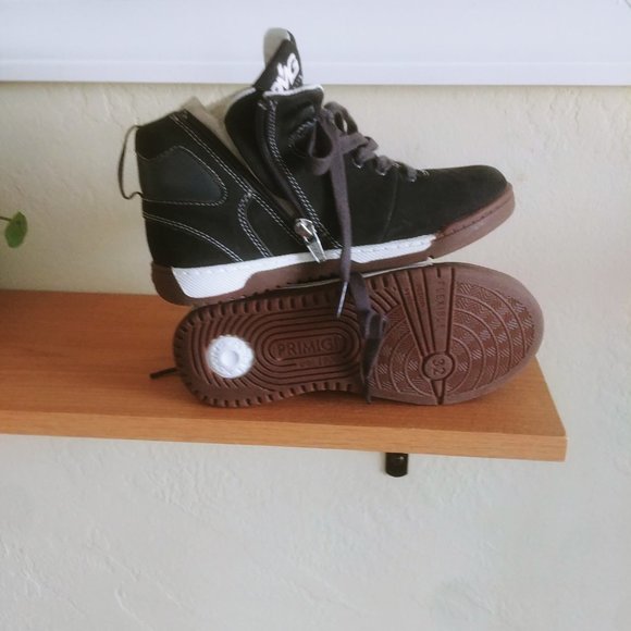 Boys Hi-Top Sneakers Shoes By PRIMIGI black Laces Kids Size US 13 (32) NWT - Picture 6 of 11